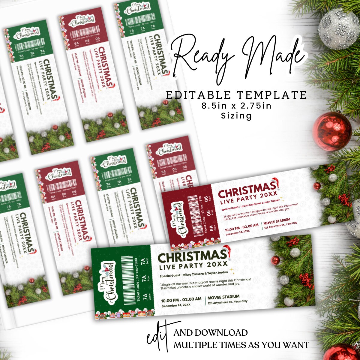 Editable Christmas Party Invitation Template Christmas - Etsy