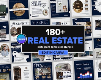 180+ Real Estate Instagram Post & Highlight Templates | Realtor Instagram Templates | Realtor Social Media Marketing Templates | Canva