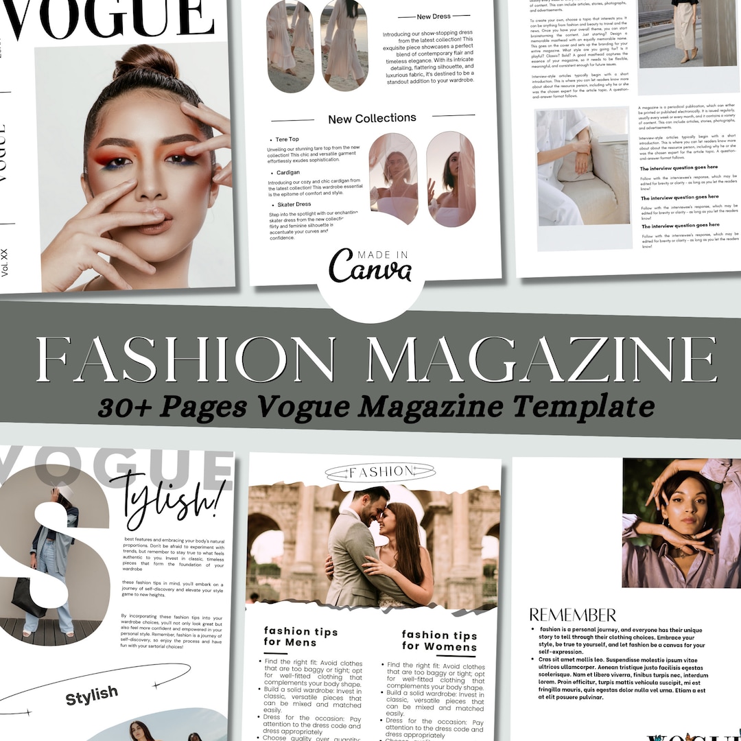 Vogue Magazine Template Canva Magazine Template Magazine Template A4 Vogue Magazine Template Canva Magazine Template Magazine Template A4