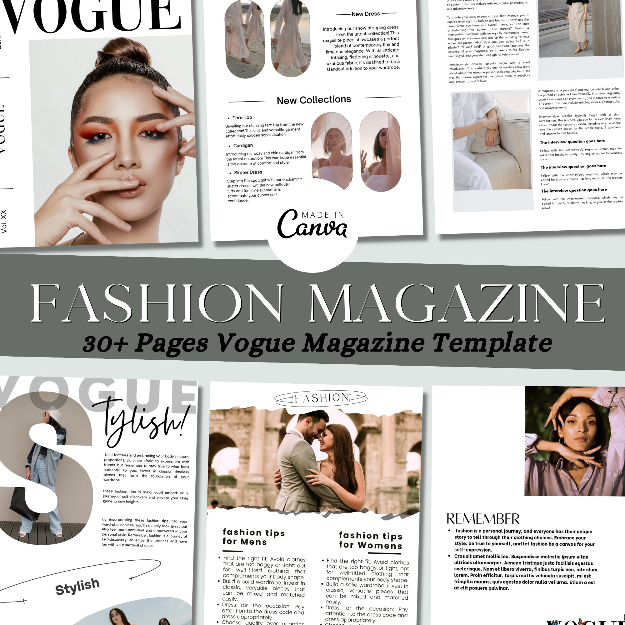 Vogue Magazine Page Layout