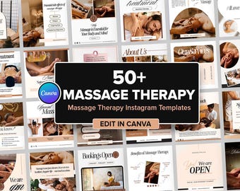 Massage Therapist Instagram Templates, Massage Therapy, Medical Spa Instagram Post, Massage Template, Marketing Instagram Feed, Beauty canva