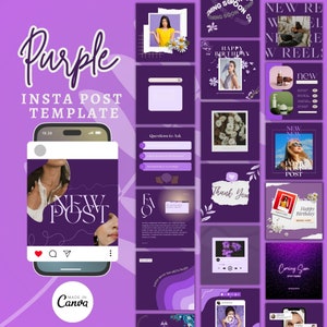 Purple Instagram Post Templates: Social Media Feed (Canva Template)