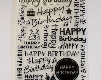 Foldery do wytłaczania Happy Birthday do samodzielnego scrapbookingu, papieru do rękodzieła/tworzenia kartek, dekoracji