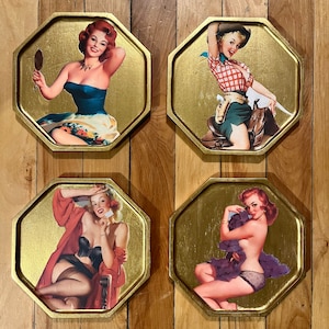 Retro pin up girl, rockabilly, vintage, ring/trinket dish/tray/decorative plate