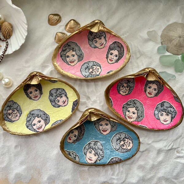 Golden Girls Clam Shell Ring Dish, Trinket Dish, Keepsake Dish