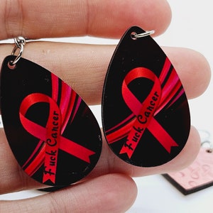 Breast cancer Earrings ribbon earrings, breast cancer awareness earrings