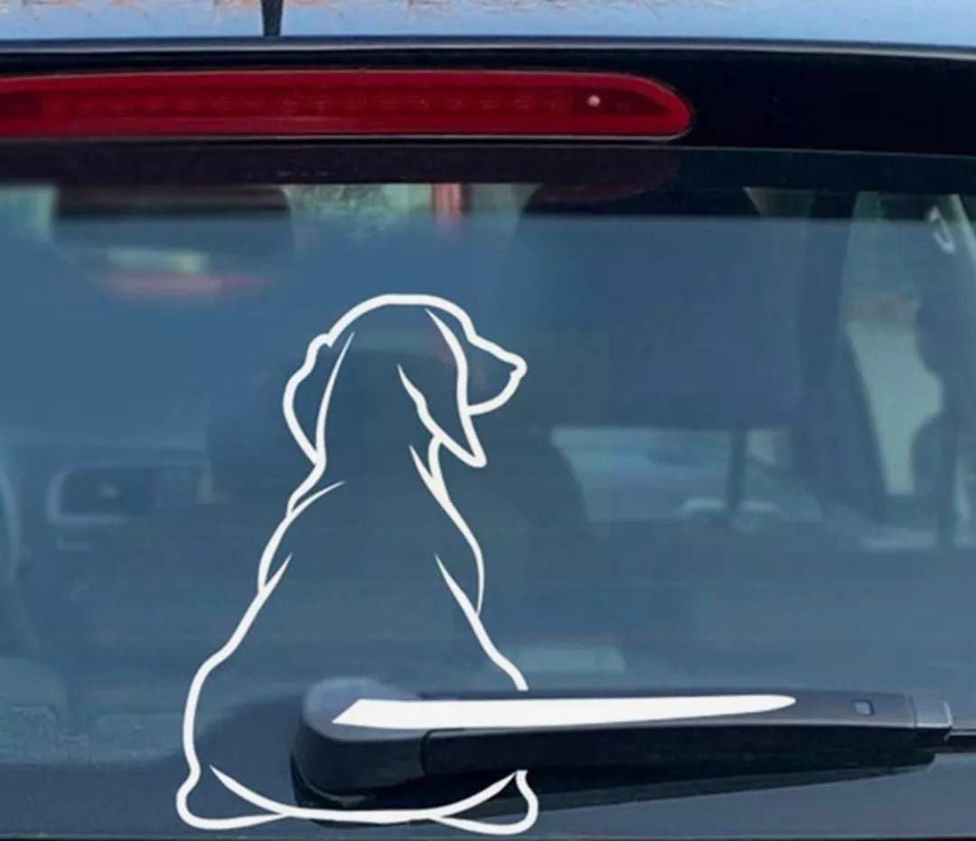 Dachshund Window Wagger Back Window Wiper Car Decal Large Doxie Wagging  Tail 