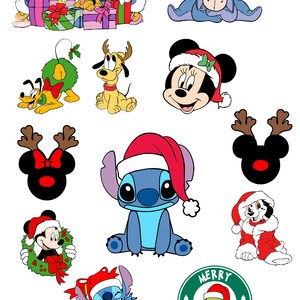 Julfigurer från Disney Strykbara t-shirts med Musse Mimmi Stitch-motiv