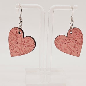 Breast cancer Earrings ribbon earrings, breast cancer awareness earrings