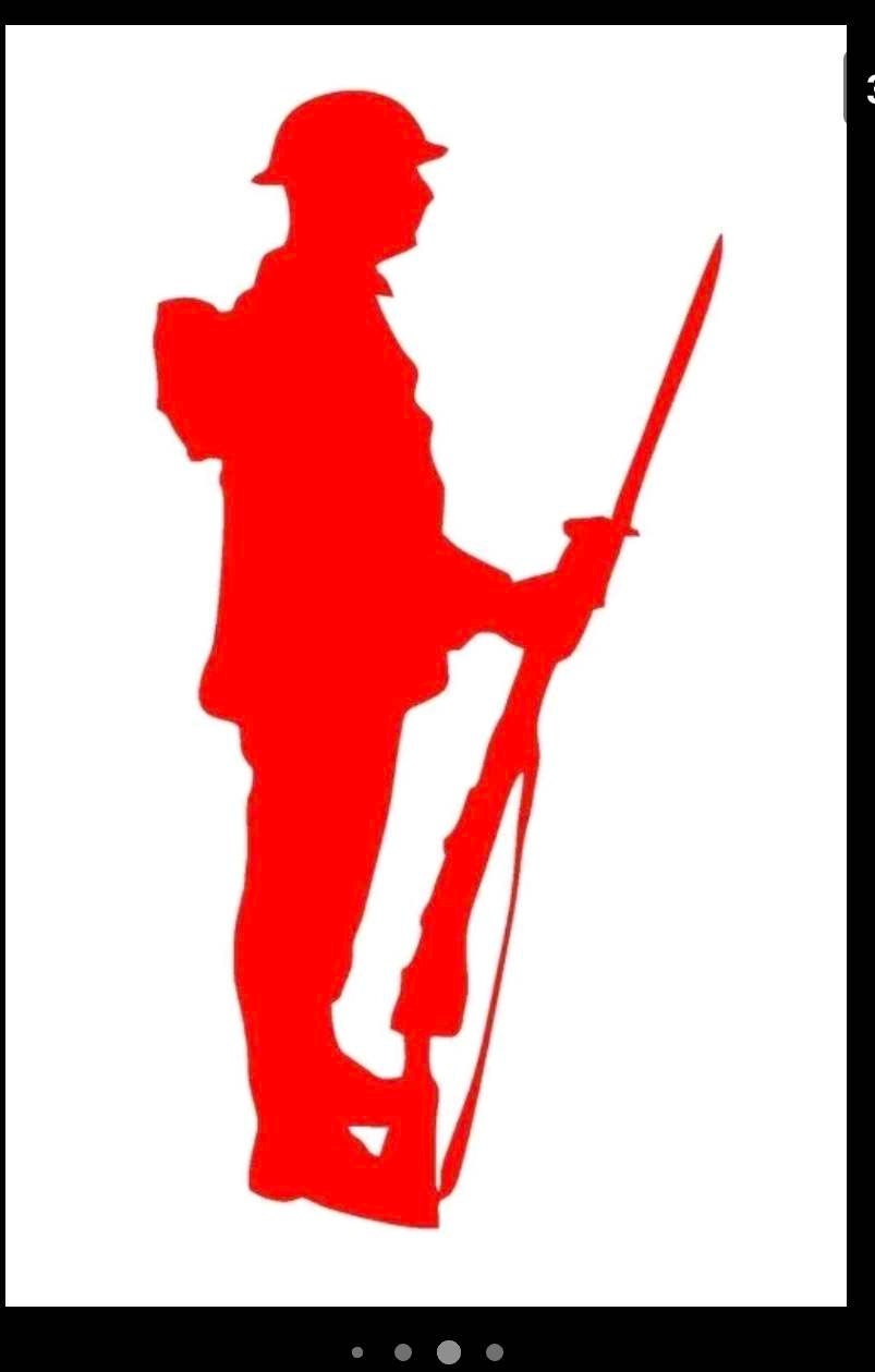 Remembrance Day Vinyl Decal: Soldier, Horse & Poppy - Lest We Forget