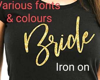 Personalisierte Glitter Eisen auf Aufkleber, benutzerdefinierte Text Heat Transfer