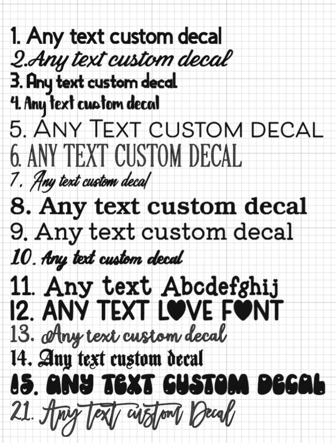 Personalized Text Personalized Text Vinyl Decal, Custom Quote Sticker - Etsy