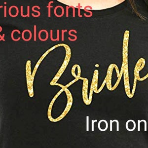 Personalized text iron on sticker, heat transfer , any text, any quote various sizes, various fonts, various colours valentine's Day fonts image 3