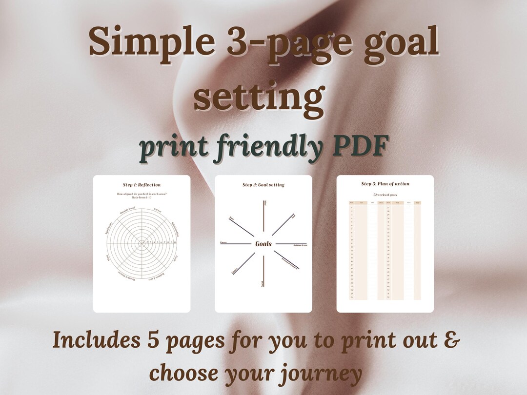Print Friendly Year Long Goal Setting Exercise - Printable Pages for ...