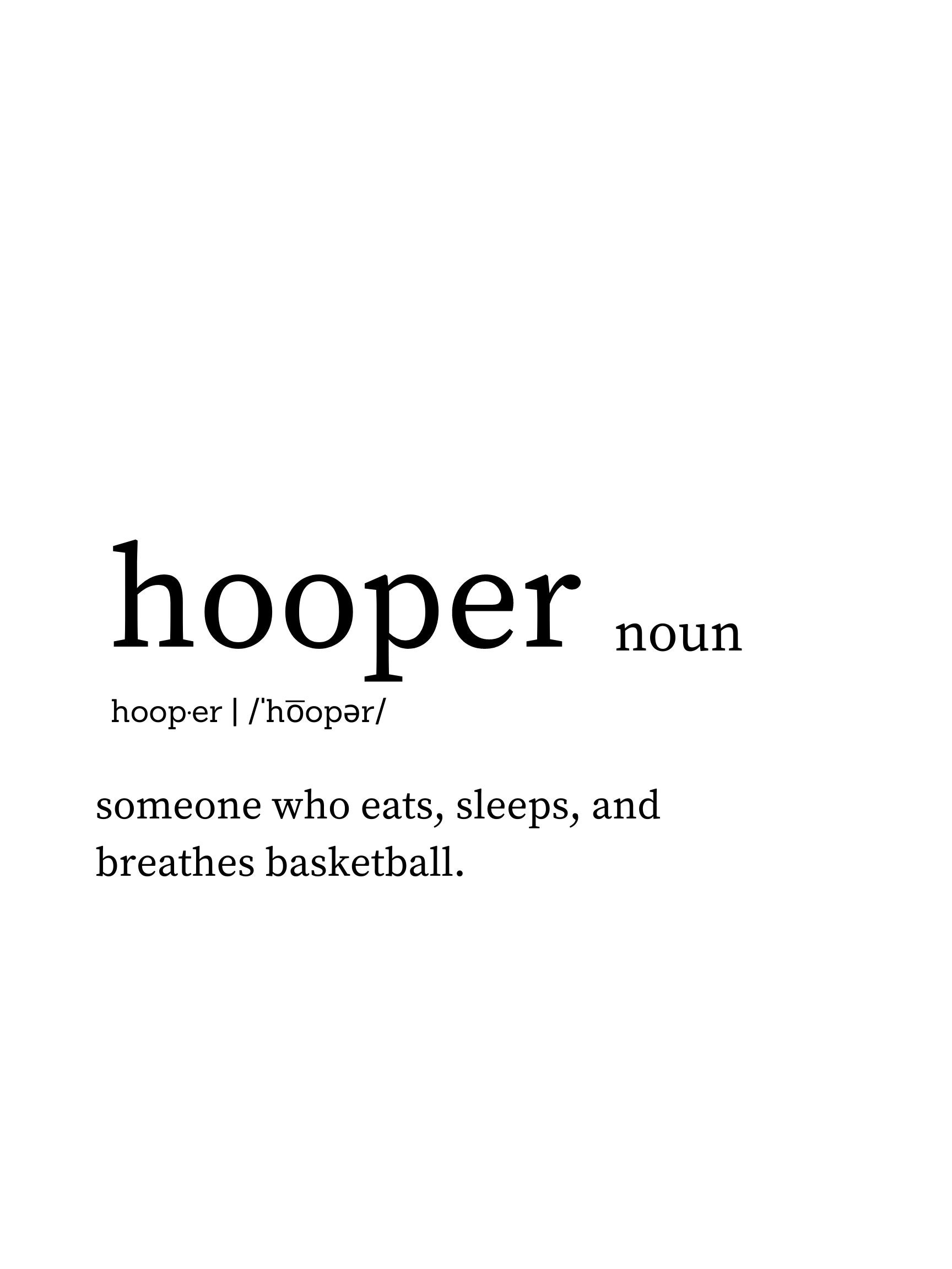 Hooper Definition Sports Digital Print Etsy