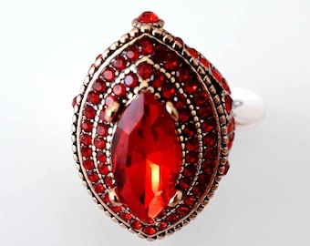 Ottoman Palace Inspired Red Gemstone Ring