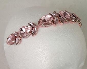 Pink Gemstone Headband, Princess Hair Accessory, Toddler Baby Girl Headpiece
