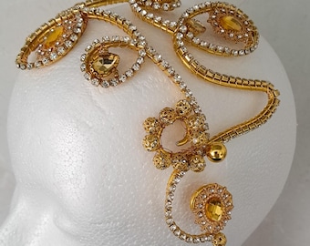 Hurrem Sultan Inspired Headpiece, Ottoman Gold Headband, Turkish Style Hair Accessory, Magnificent Century Hairpiece