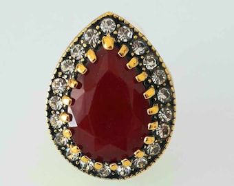 Hurrem Sultan Red Stone Ring - Ottoman Turkish Style