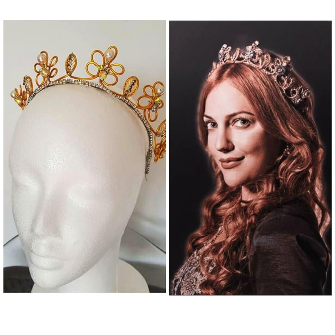 Golden Yellow Hurrem Sultan Tiara Crown Jewellery for Girls Etsy
