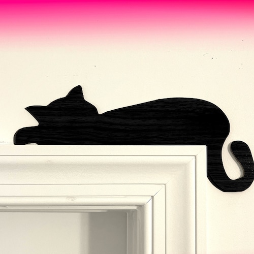 Sleepy Cat Door Topper Cat Door Frame Corner Decor Cat Etsy