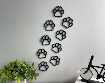 Small Dog Paw Print Sign, Dog Paw Print Wall Decor, Paw Print Art, Dog Pawprint Decor, Dog 3D Sign Cut Out