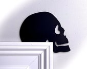 Halloween Black Skull Door Topper, Halloween Skull Decor, Spooky Skeleton Decoration, Halloween Door Corner Trim Decor