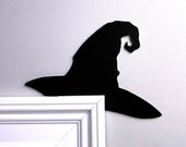Witch Hat Door Topper, Black Witch Hat Door Corner Decor, Witchy Spooky Halloween Decor, Witch Door Sitter, Wiccan Gift