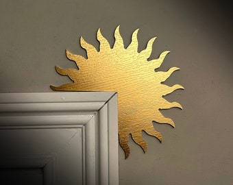 Sun Door Topper, Sun Door Corner Decor, Golden Sun decoration, Sun Wall Art Decor,  Boho Sun Decor, Rising Sun Door Corner Sitter,