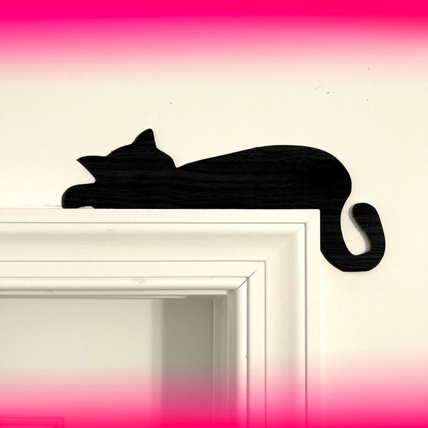 Sleepy Cat Door Topper, Cat Door Frame Corner Decor, Cat Window Sill Home Decoration, Kitty Veterinary Gift, Cute Cat Lover Door Sitter,