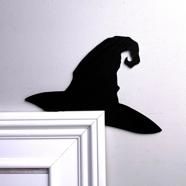 Witch Hat Door Topper, Black Witch Hat Door Corner Decor, Witchy Spooky Halloween Decor, Witch Door Sitter, Wiccan Gift