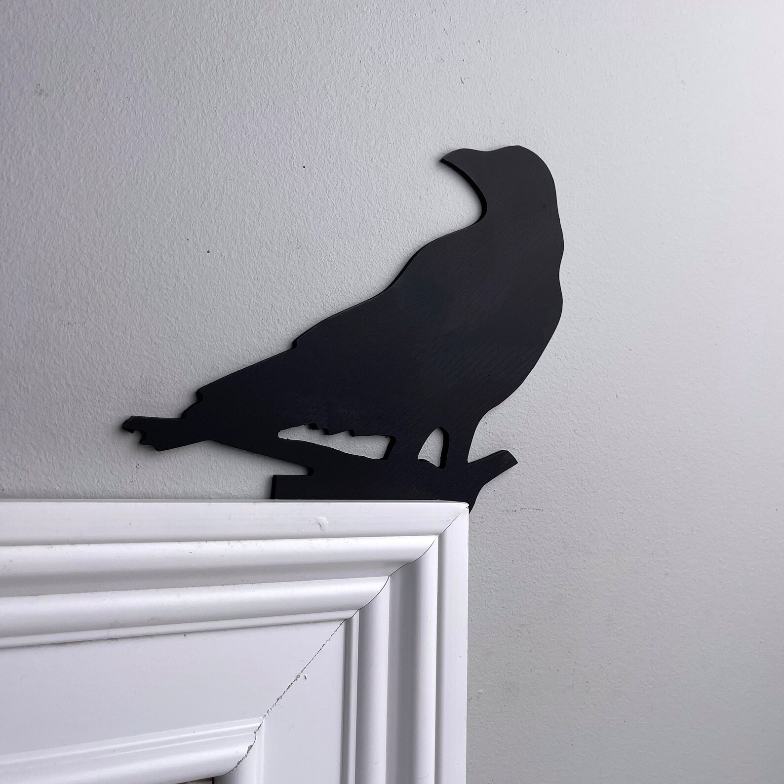 Head Turning Black Crow Door Topper Raven Crow Decor Etsy