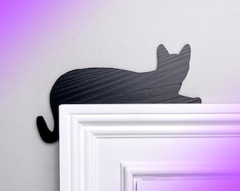 Cat Laying Down Door Topper, Cat Door Corner Door, Cat Kitty Kitten Silhouette, Cat Lovers Gift, Over the Door Decoration, Window Sill Decor