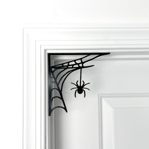 Halloween Spooky Web with Spider Door Corner Decor, Creepy Spider Webs Decor, Crawling Spiders Web Decorations, Spiderweb Halloween Gift image 3