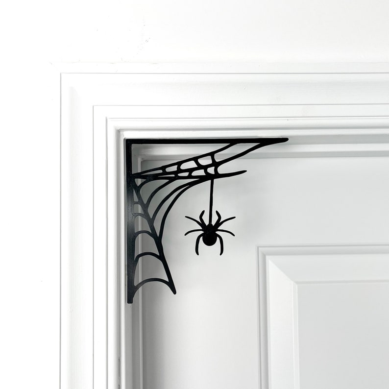 Halloween Spooky Web with Spider Door Corner Decor, Creepy Spider Webs Decor, Crawling Spiders Web Decorations, Spiderweb Halloween Gift image 3