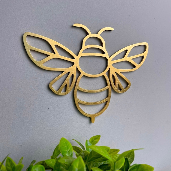 Farmhouse Gold Bumble Bee Sign, Bee Wall Decor, Farmhouse Honey