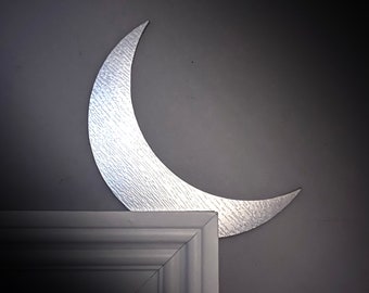 Silver Moon Door Topper, Boho Moon Decor, Phases of the Moon Decor, Moon Door Corner, Celestial Home Decor, Bohemian Decor