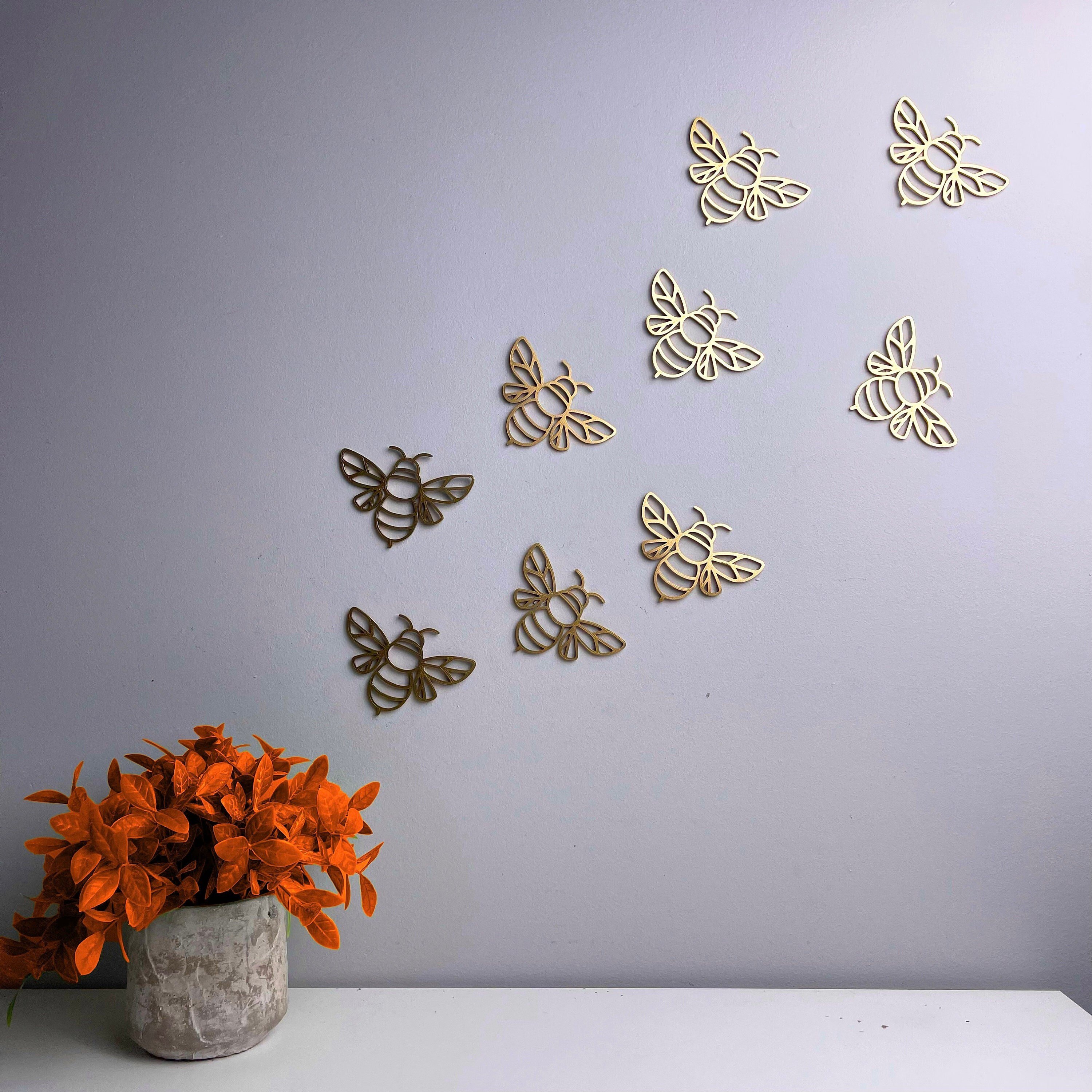 Gold Small Bees Bee Decor Bumble Bee Decor Farmhouse Honey Etsy