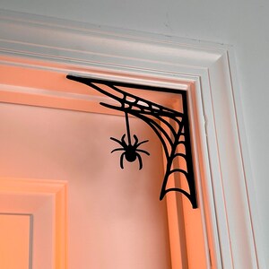 Halloween Spooky Web with Spider Door Corner Decor, Creepy Spider Webs Decor, Crawling Spiders Web Decorations, Spiderweb Halloween Gift image 4