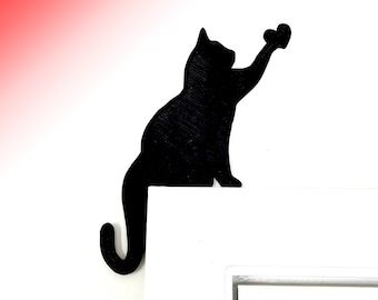 Cat Heart Door Topper, Valentines Day Cat Door Decor, Valentines Day Decor, Cat Door Sitter, Cat Window Sill Decor,