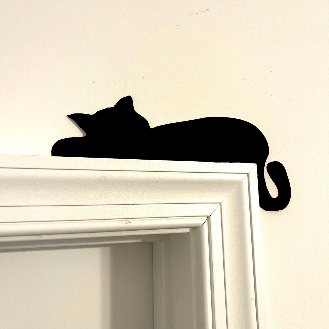 Sleepy Cat Door Topper Cat Door Frame Corner Decor Cat Etsy