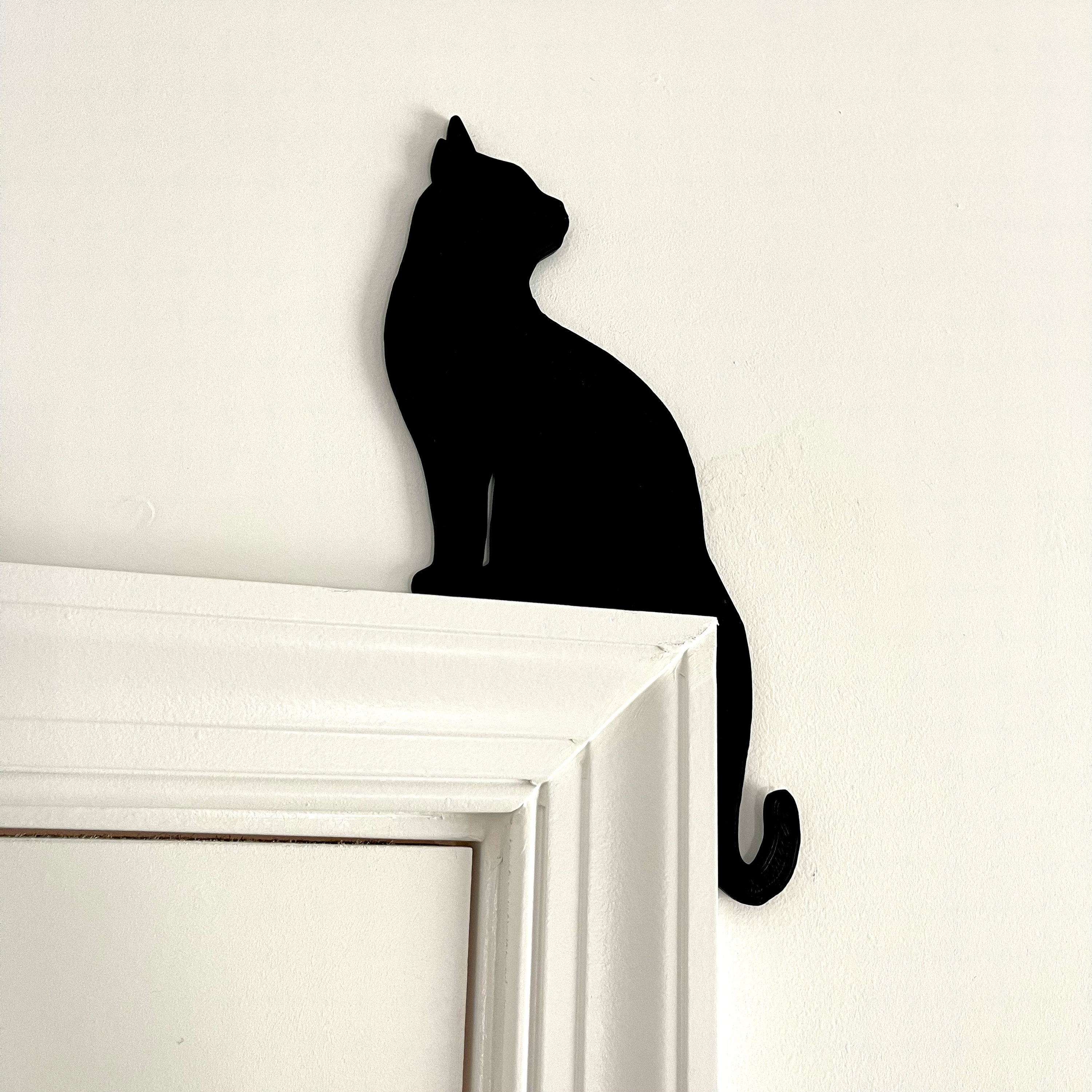 Cat Sitting Door Corner Etsy