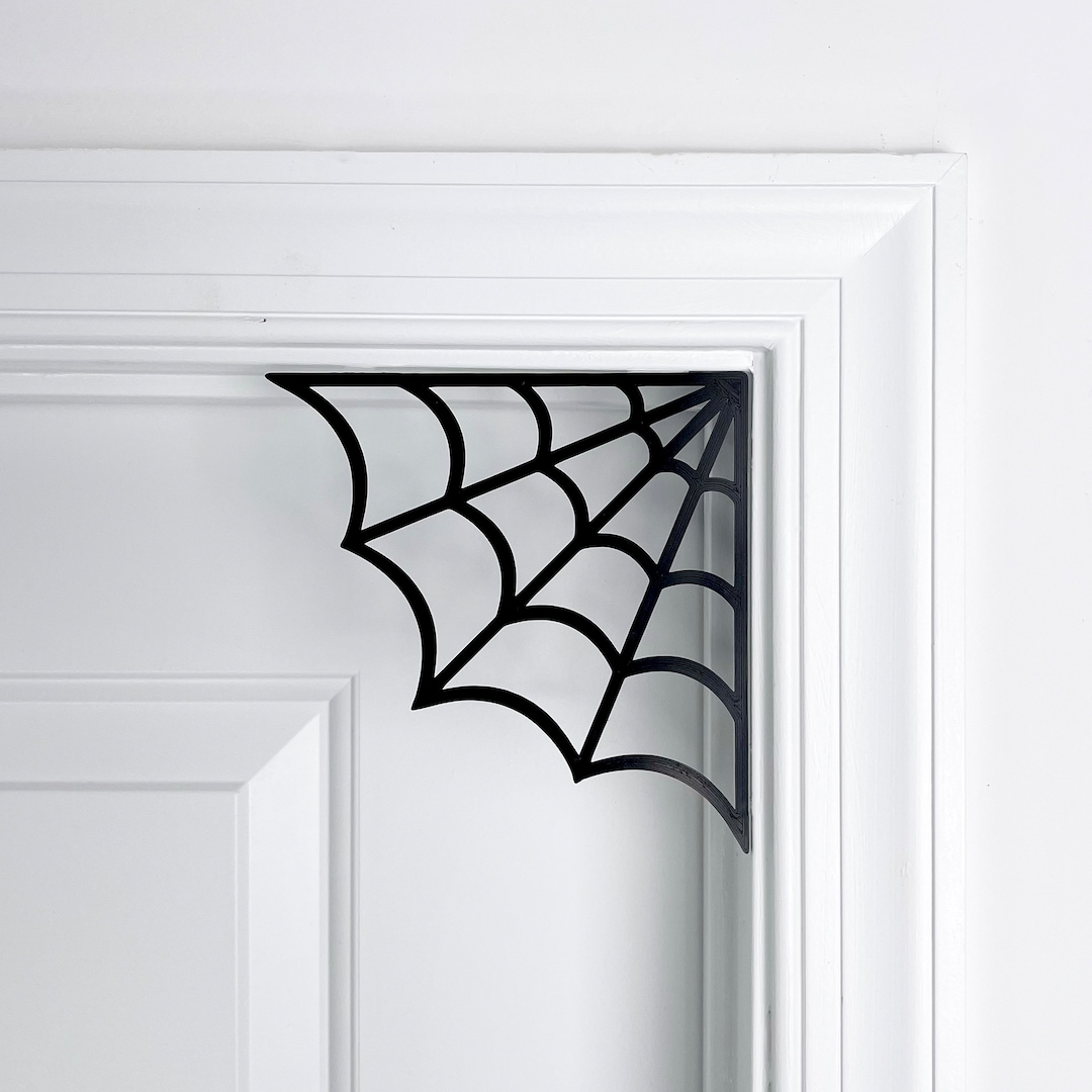 Halloween Corner Spider Web Decor Sign, Halloween Spider Webs Door Trim ...