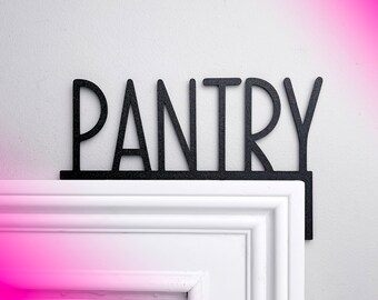 Pantry Door Topper, Pantry Over The Door Sign, Kitchen Door Corner Decor, Modern Farmhouse Door Corner Frame Decoration, 3D Pantry Sign