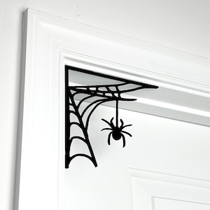 Halloween Spooky Web with Spider Door Corner Decor, Creepy Spider Webs Decor, Crawling Spiders Web Decorations, Spiderweb Halloween Gift image 5