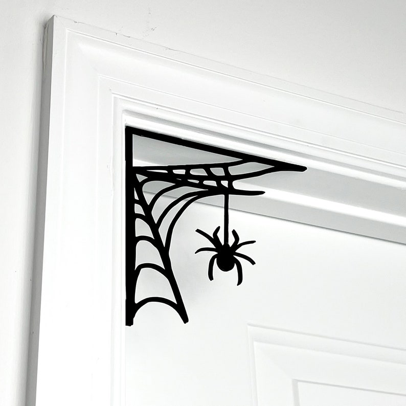 Halloween Spooky Web with Spider Door Corner Decor, Creepy Spider Webs Decor, Crawling Spiders Web Decorations, Spiderweb Halloween Gift image 5