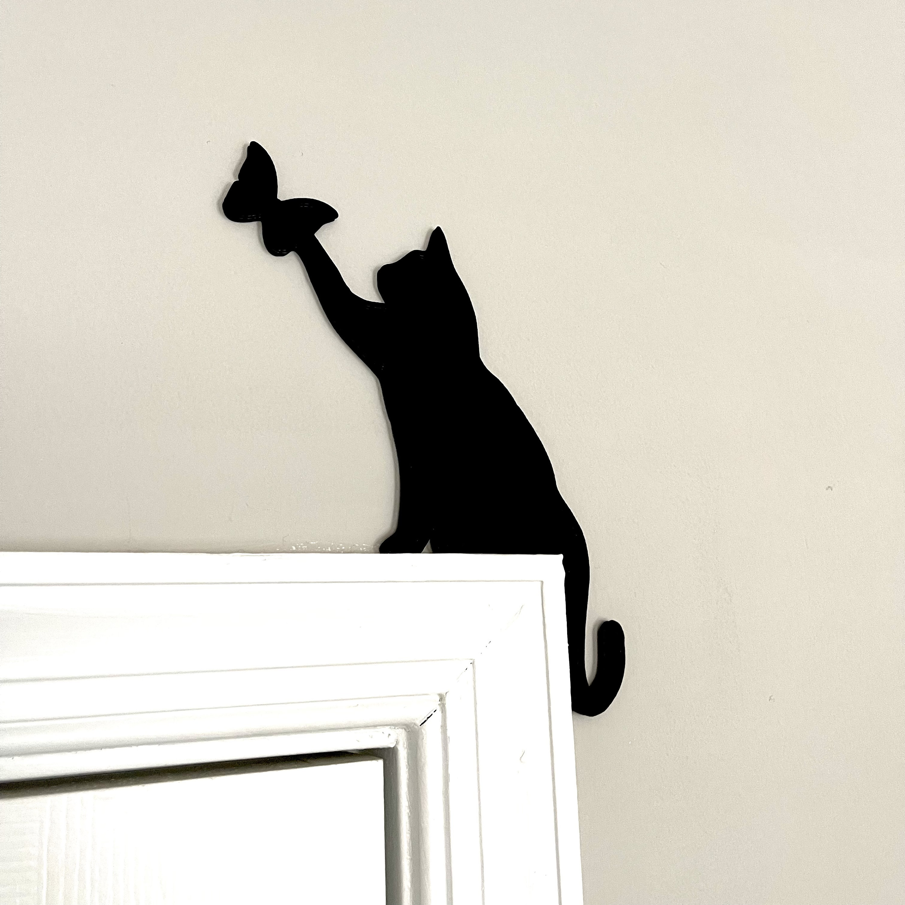 Cat Butterfly Door Topper Cat Door Frame Corner Decor Cat Etsy