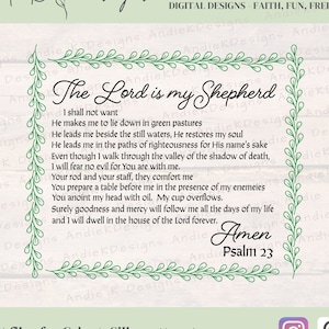 Psalm 23 svg-23 Psalm-The Lord is My Shepherd svg-religious svg-Christian verse svg-Bible verse SVG