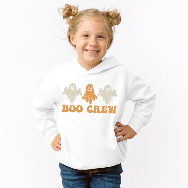 Boo Crew Friends Kleinkind Pullover Fleece Hoodie, Herbst Geschenk für Kinder, Halloween Schule Sweatshirt und Hoodie, Herbst Kleinkind Hoodie