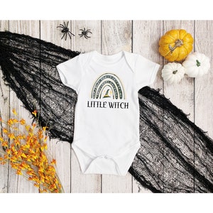 Little Witch Infant Fine Jersey Bodysuit, Infant Fall Shirt T-Shirt Onesie, Autumn Witch Baby Halloween Onsie